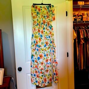 Floral off shoulder maxi dress with side slit from Macys
